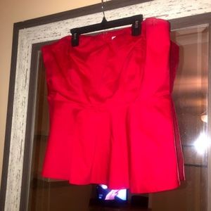 Strapless Peplum Top